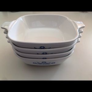 Corning Ware Blue Cornflower P41 Casseroles 4 pans plus 1 lid